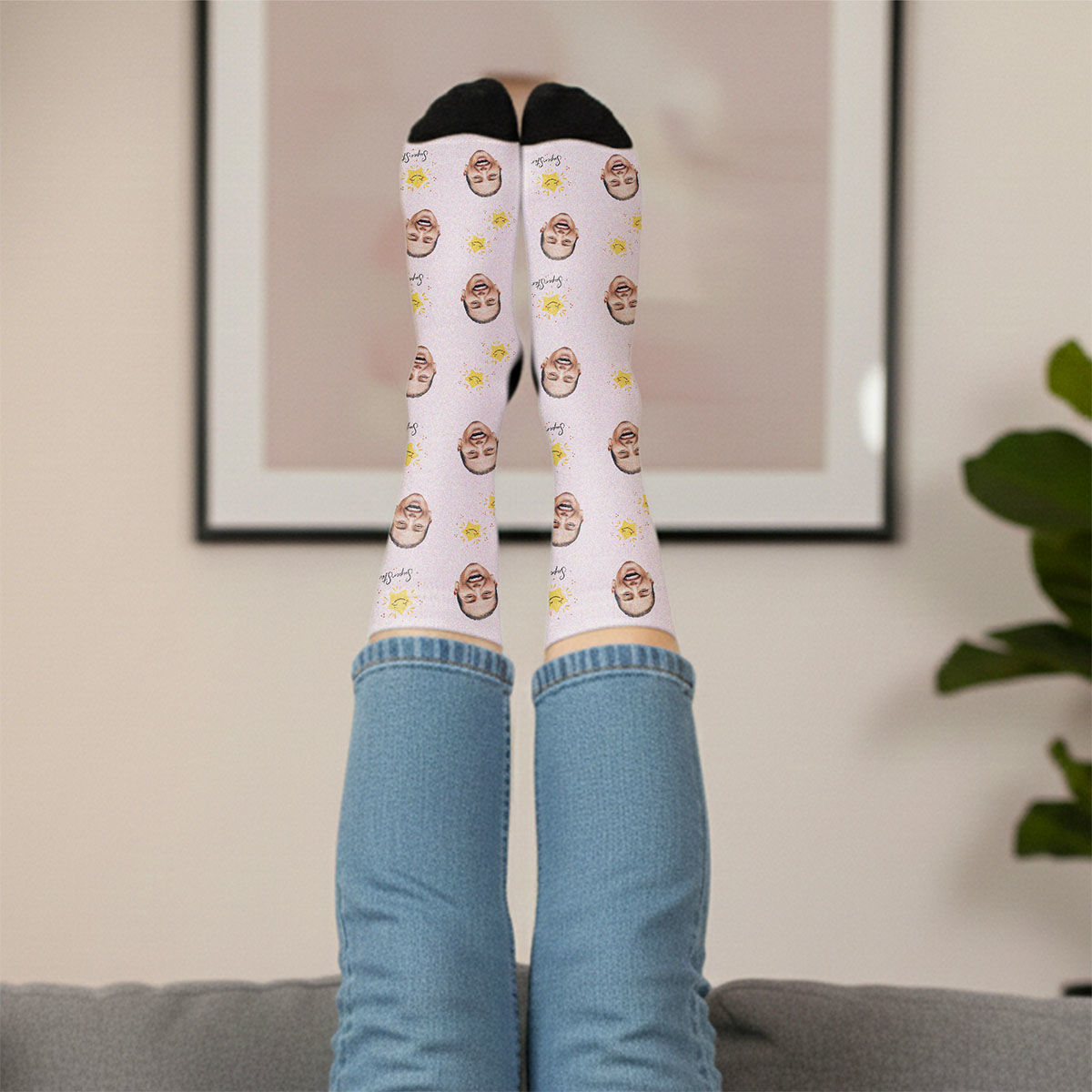 Chaussettes Personnalisées Avec Photo - Cadeau Original Saint-Valentin - Nylon élastique - Taille Unique Homme Femme - Antidérapantes - 4