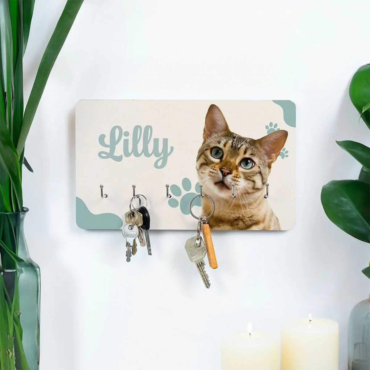 Porte-clés mural personnalisé avec animal de compagnie