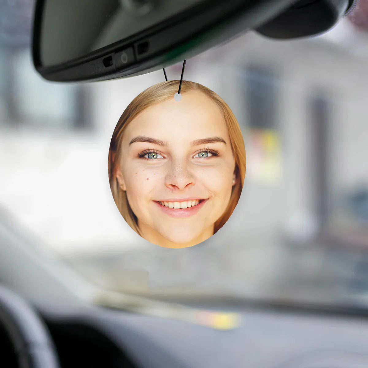 Désodorisant voiture personnalisé avec visage - Lot de 2
