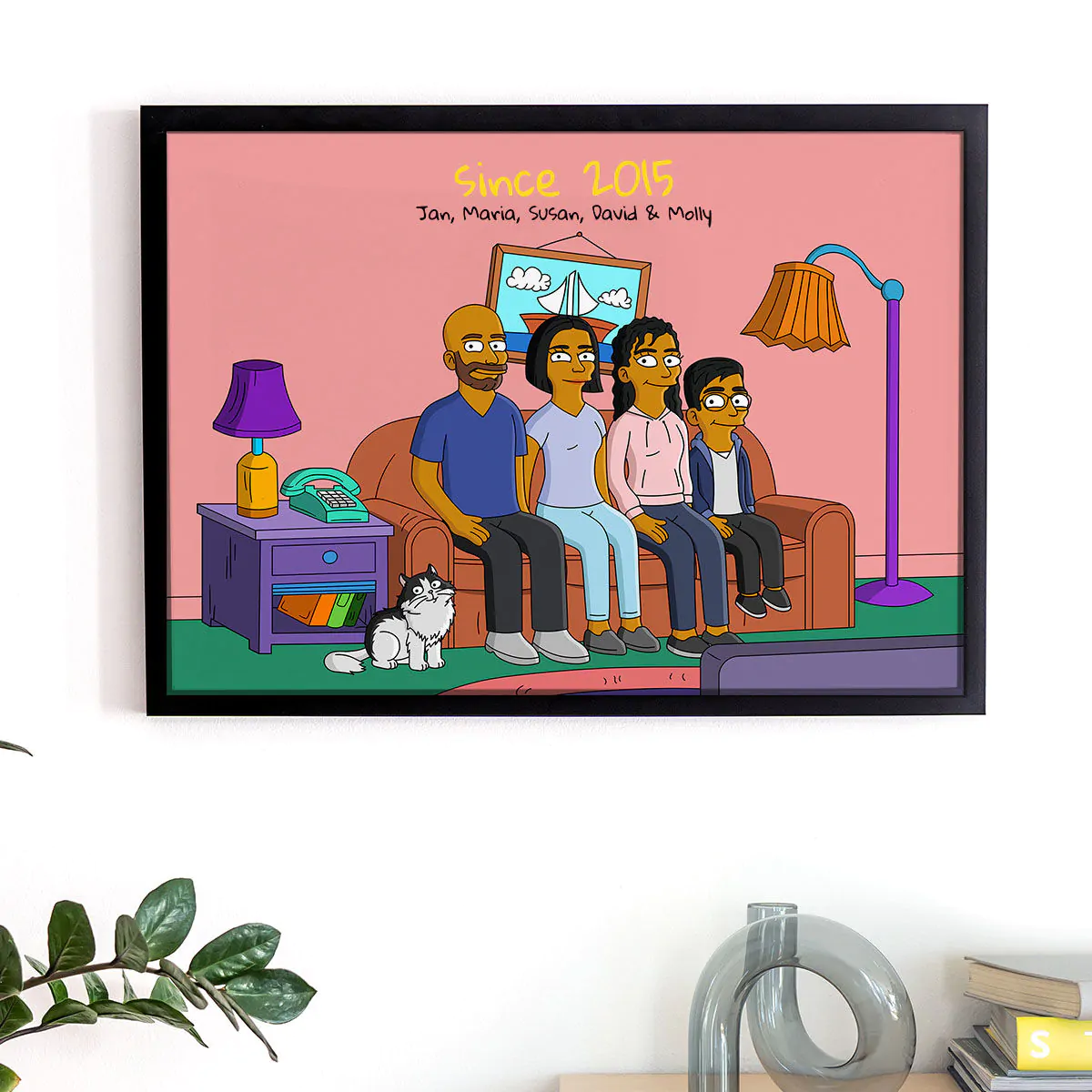 Poster personnalisé famille cartoon – illustration
