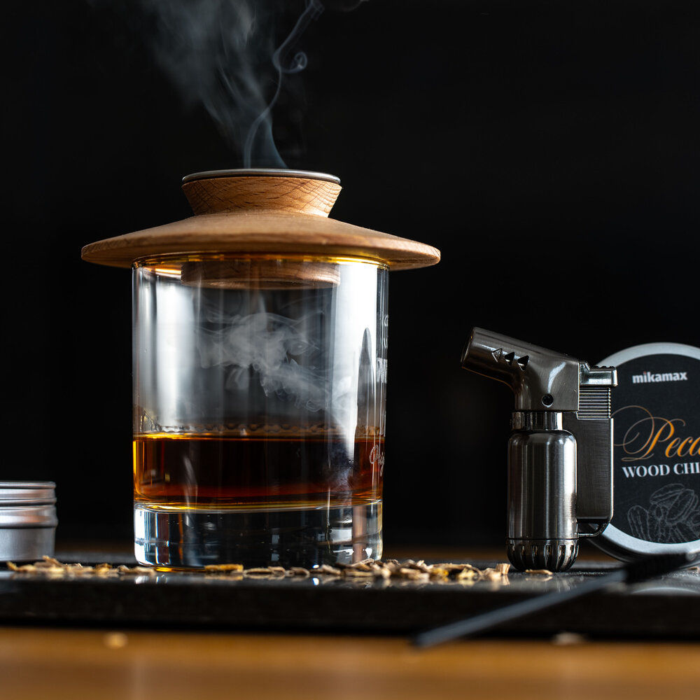 Cadreau Chic Kit Fumoir à Whisky Complet - Torche, 2 Verres