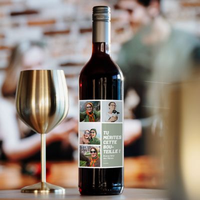 Bouteille de Vin Personnalisable avec Photos et Texte