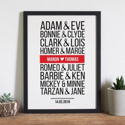 Poster personnalisé Couples célèbres - Version Moderne Poster personnalisé Poster Personnalisable Couples Célèbres