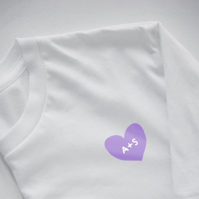 T-shirt personnalisé Cœur avec initiales