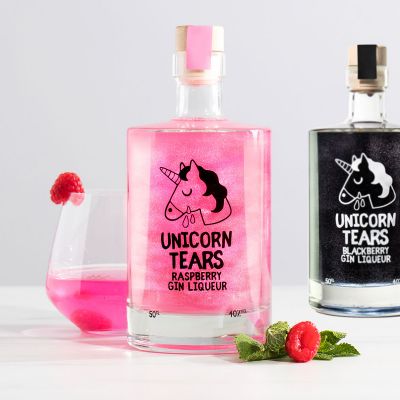 Larmes de Licorne Liqueur de Gin Mûre ou Framboise Larmes de Licorne Liqueur de Gin Mûre ou Framboise
