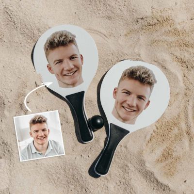 Set tennis de plage personnalisé avec 2 visages
