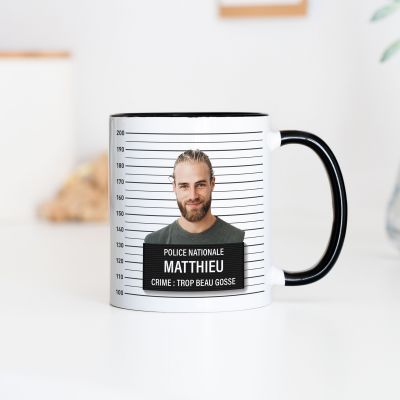 Mug personnalisé avec visage - Photo de police Mug personnalisé avec visage - Photo de police