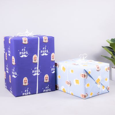 Papier cadeau multivisage pour homme Papier cadeau multivisage pour homme