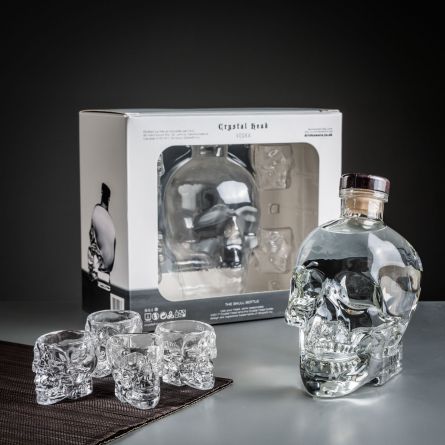 Coffret Vodka Crâne de Cristal avec ses Verres à shot