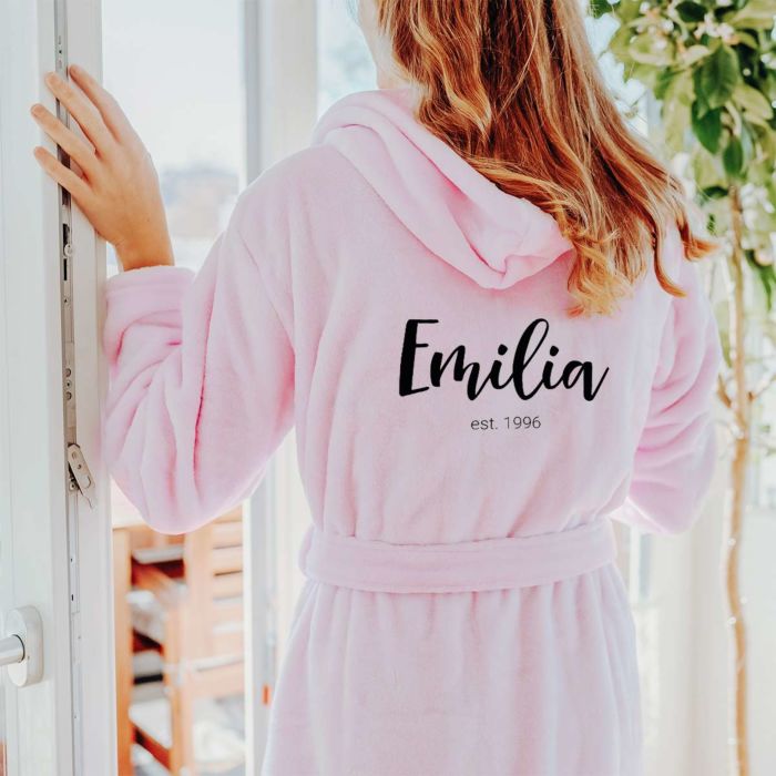 Peignoir capuche femme store personnalisé