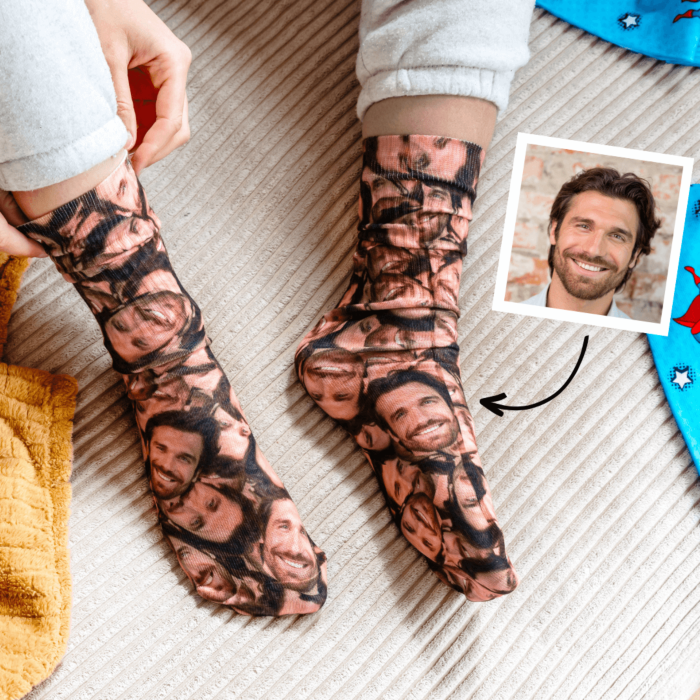 Paire de chaussettes personnalisées Texte & Photo