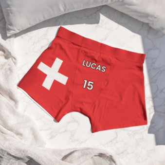 Caleçon personnalisé drapeau avec texte