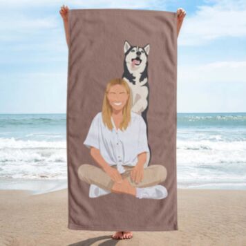 Serviette personnalisée avec illustration IA