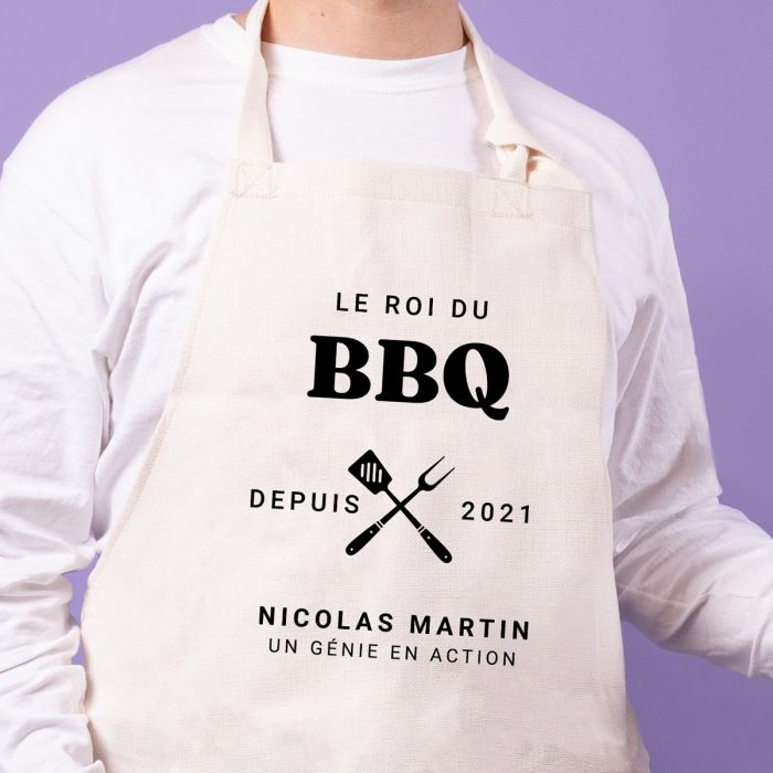 Tablier personnalisé Le Roi du BBQ main product photo