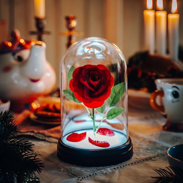 Lampe Rose Enchantée - La Belle et la Bête main product photo