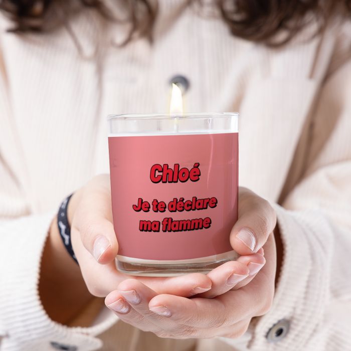 Bougie parfumée avec texte main product photo