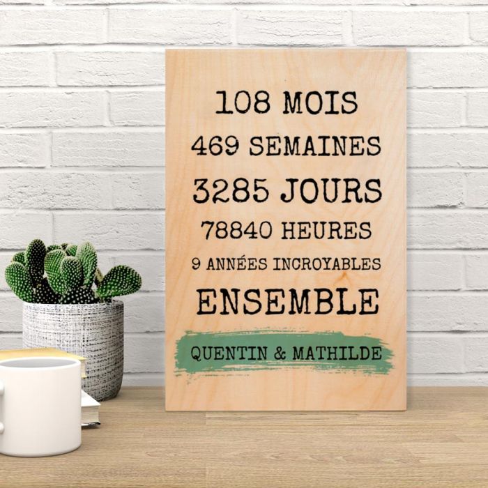 Impression sur Bois Personnalisable - Anniversaire main product photo