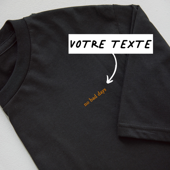 T-shirt brodé avec texte