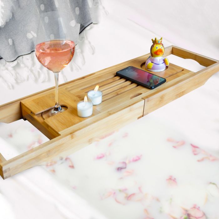 Cadeaux noel maman plateau de baignoire en bambou