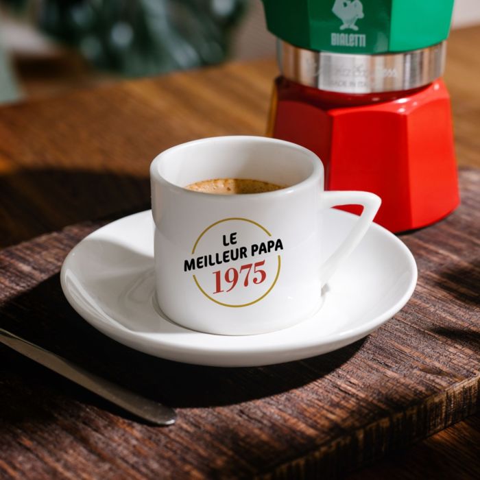 Tasse à café personnalisée avec nom et année