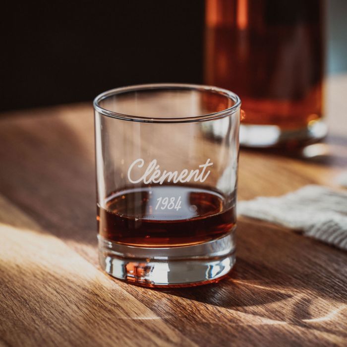 Verre à whisky personnalisé avec texte