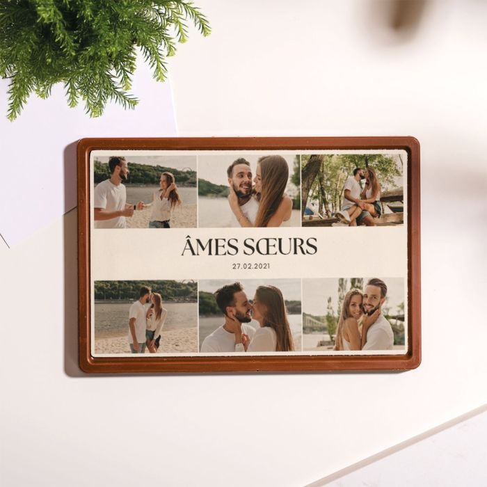 Chocolat personnalisé Carte avec 6 photos et texte