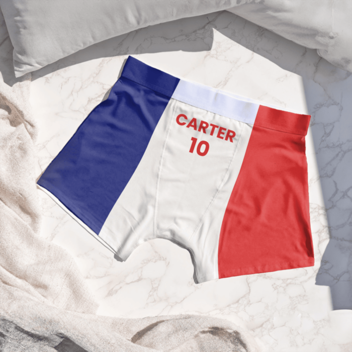 Caleçon personnalisé drapeau avec texte