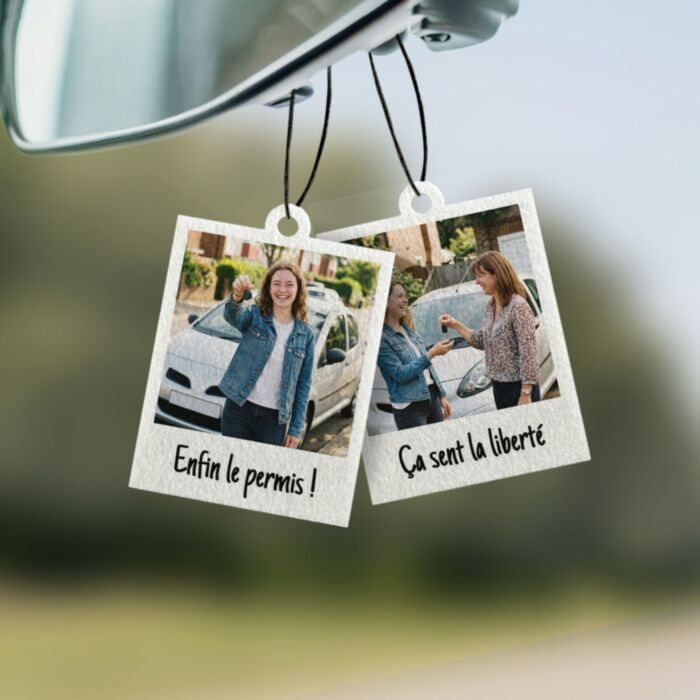 Désodorisant voiture personnalisé Design Polaroïd - Lot de 2 - Design