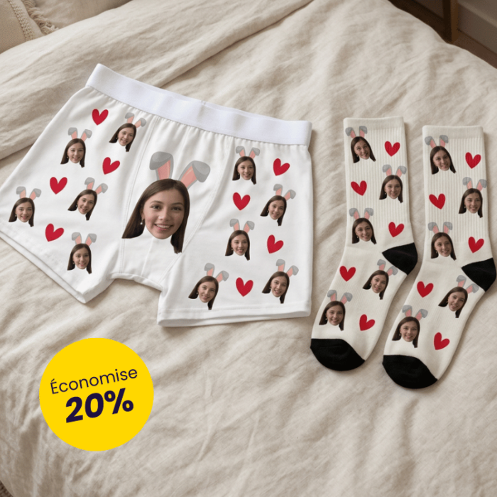 Coffret cadeau chaussettes de Pâques et boxers