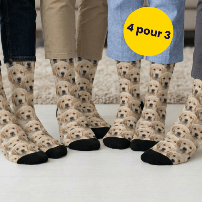 Coffret cadeau chaussettes lot de 4 avec visage
