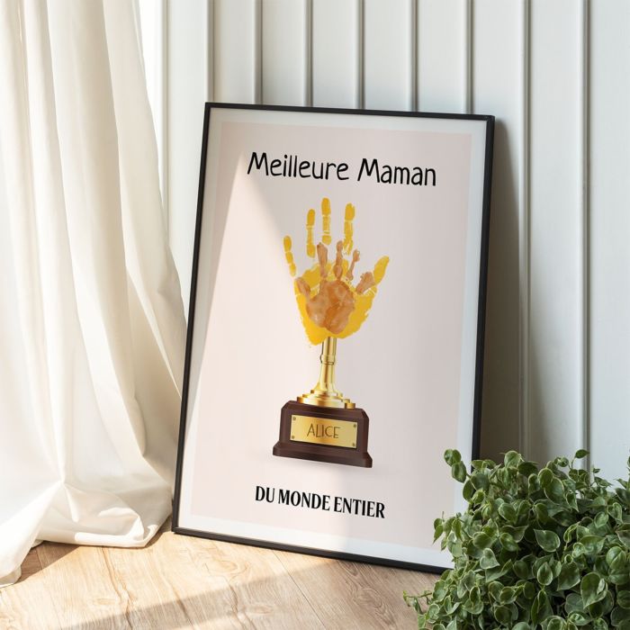 Poster personnalisé - Empreinte de main et trophée