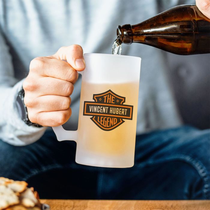 Chope De Bière Personnalisée « 45 Ans Toujours Soif » – Verre Givré 470 Ml – Cadeau Drôle Pour Anniversaire, Noël