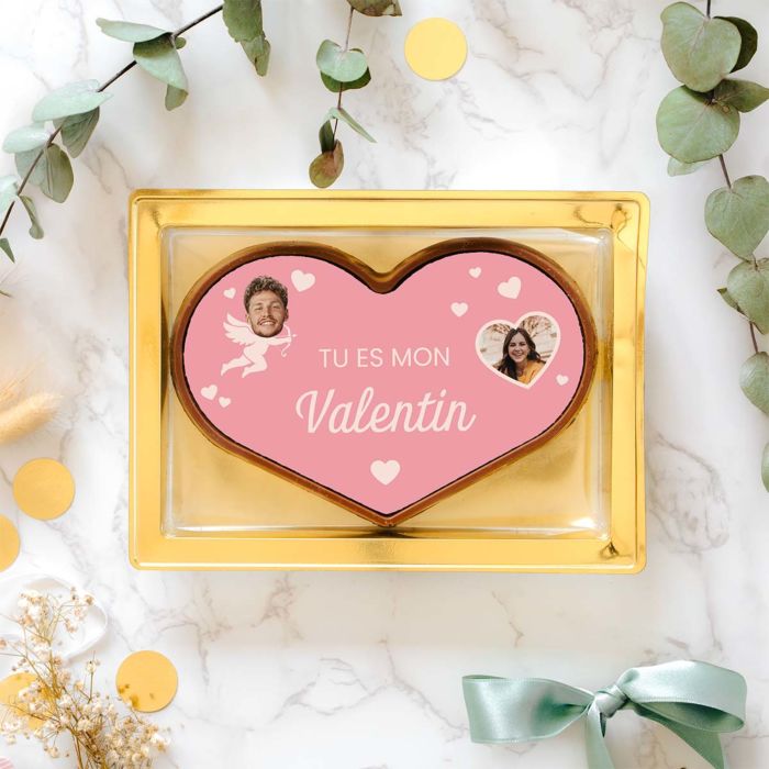 Chocolat personnalisé en forme de cœur Spécial Saint-Valentin