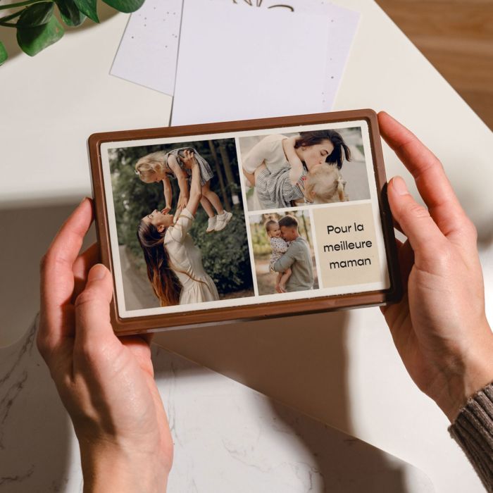 Chocolat personnalisé Carte avec 3 photos et texte