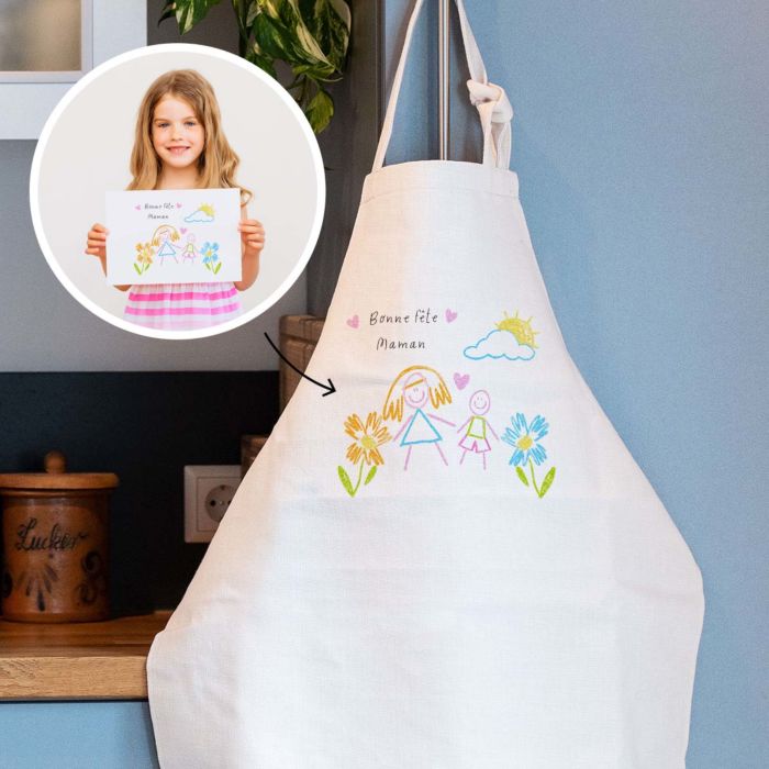 Tablier de cuisine personnalisé avec votre dessin