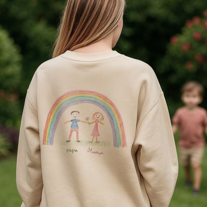 Pull personnalisé avec votre dessin devant et derrière