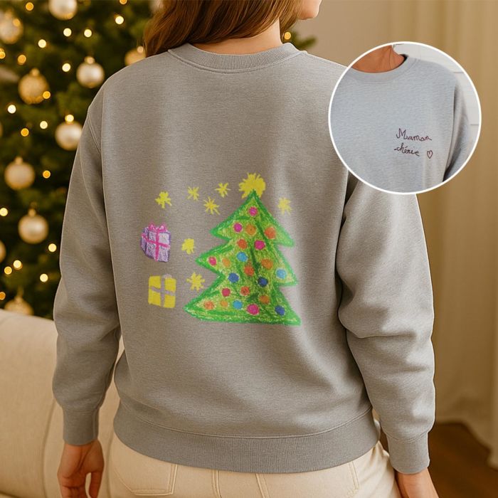 Pull personnalisé avec votre dessin devant et derrière