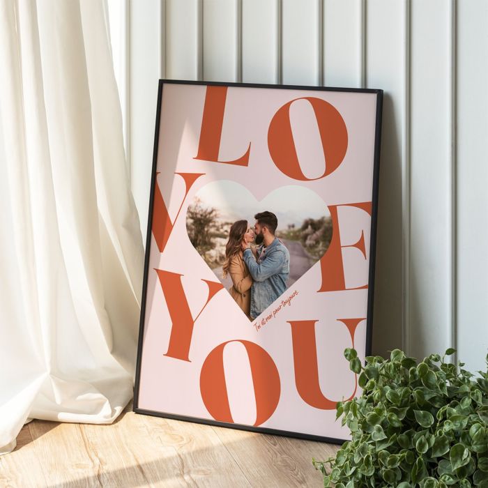 Poster personnalisé Cœur avec photo et texte