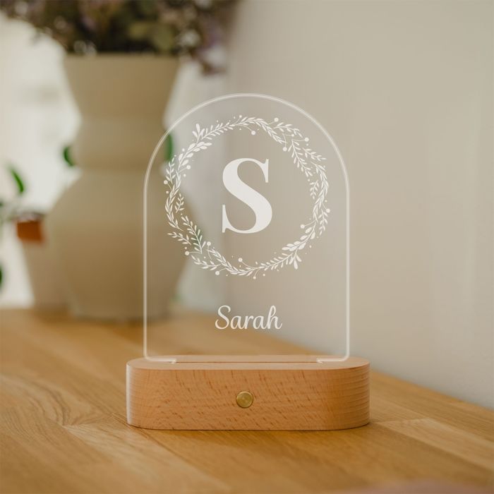 Lampe LED personnalisée avec monogramme