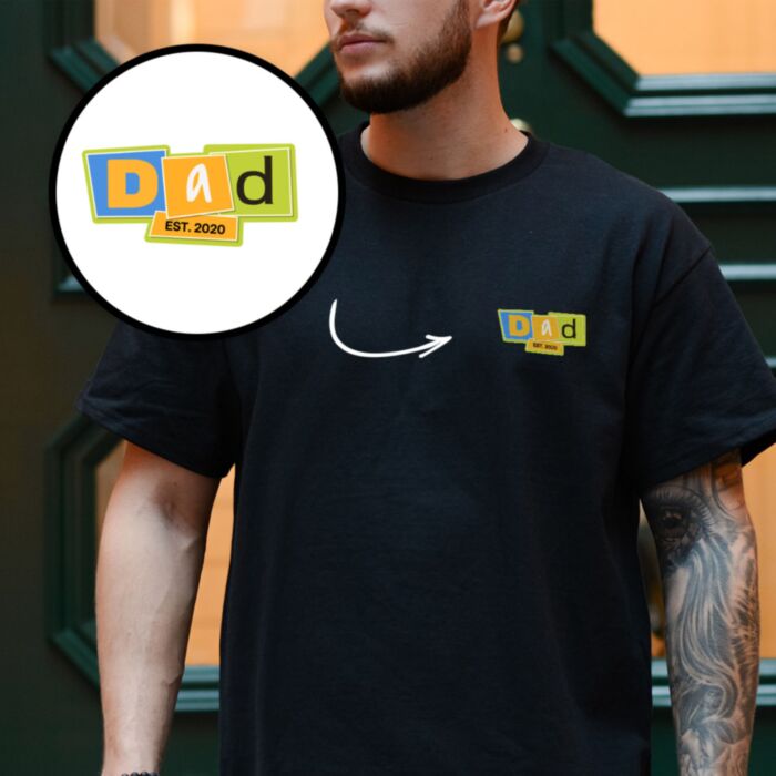 T-Shirt Personnalisé Papa avec Année Memphis