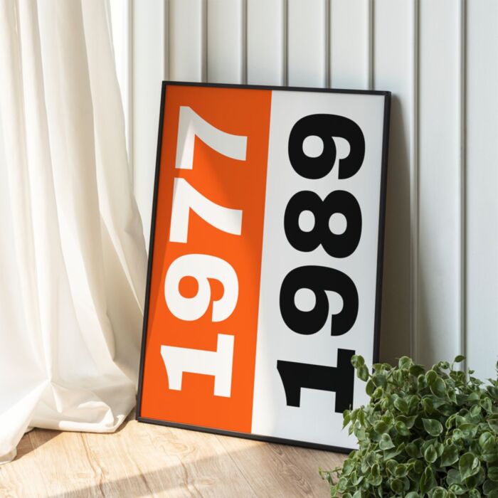 Poster Personnalisé avec Deux Années – Design Split Couleur