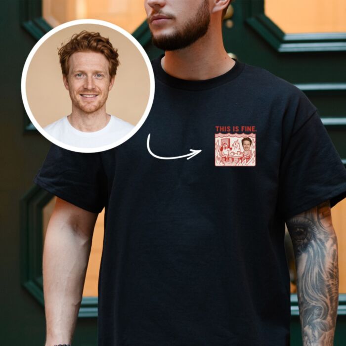T-shirt personnalisé avec photo This Is Fine