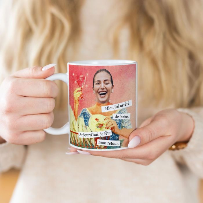 Mug personnalisé avec visage Design rétro