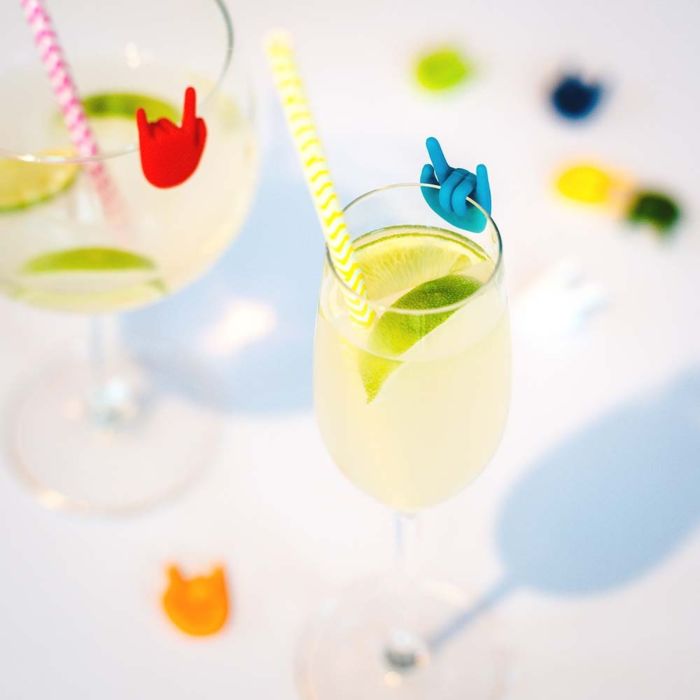 Marque-verre Main Rock (lot de 8)