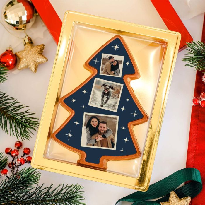 Chocolat personnalisé Sapin avec 3 photos