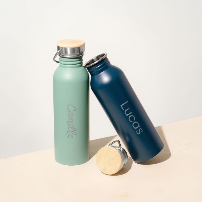 Gourde personnalisée isotherme en acier inoxydable avec prénom