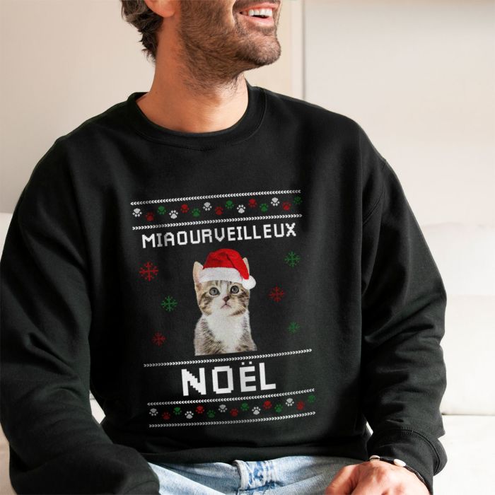 Pull de Noël personnalisé avec votre animal de compagnie