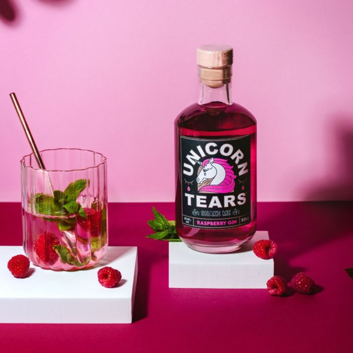 Larmes de Licorne Liqueur de Gin Mûre ou Framboise - Framboise