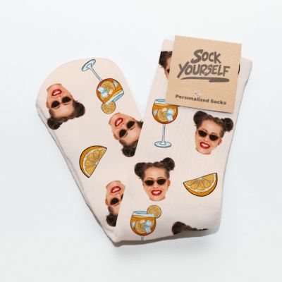 Chaussettes personnalisées Aperol avec visage