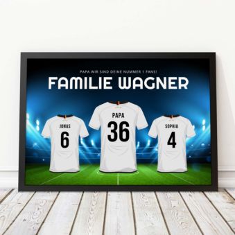 Poster personnalisé famille avec maillots de foot